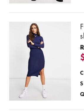 Flounce London Basic Ribbed Midi Dress